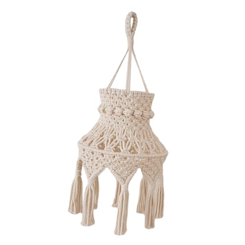 HIAKDOFT Boho Macrame Lampenschirm Hängelampe Deckenleuchte Gewebter Lampenschirm für Wohnzimmer Schlafzimmer Badezimmer Dekorative Lampenabdeckung HIAKDOFT Boho Macrame Lampenschirm Hängelampe Deckenleuchte Gewebter Lampenschirm für Wohnzimmer Schlafzimmer Badezimmer Dekorative Lampenabdeckung von HIAKDOFT