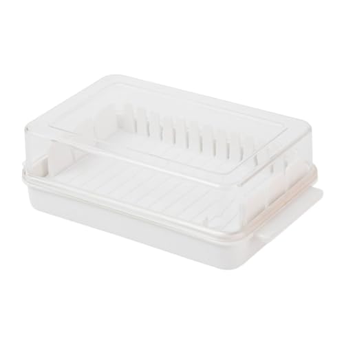 HIAKDOFT Butter Aufbewahrungsbox mit Abnehmbarem Butterschneider Transparente Frischhaltebox für Butter und Käse Weiß Kühlschrank Geeignet Geruchsneutral Platzsparend von HIAKDOFT