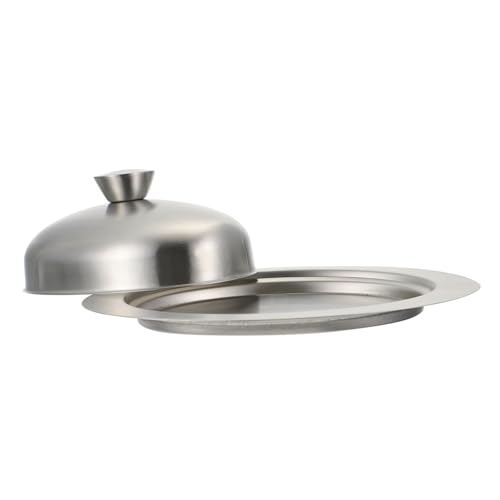 HIAKDOFT Butterdose Edelstahl Butterplatte mit Kunststoffdeckel Runde Butterdose für Hotel Flatware Frischhaltedose für Küche Restaurants und Dessertshops Bpa Frei von HIAKDOFT