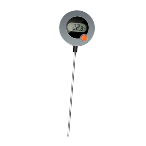 HIAKDOFT Digitales Lebensmittel thermometer mit Edelstahlsonde Schnelles Auslesen Vielseitig für Milch Wasser und Öl Leichtes Kompaktes Design für Küche und Outdoor Temperaturgenaue von HIAKDOFT