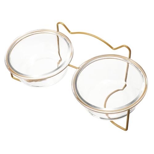 HIAKDOFT Doppelter Katzennapf mit Erhöhtem Metallgestell Schräger Futternapf für Katzen Abnehmbar Große Kapazität Schutz der Halswirbelsäule Weiß Lackiertes Eisen mit Glas Hygienisch und HIAKDOFT Doppelter Katzennapf mit Erhöhtem Metallgestell Schräger Futternapf für Katzen Abnehmbar Große Kapazität Schutz der Halswirbelsäule Weiß Lackiertes Eisen mit Glas Hygienisch und von HIAKDOFT