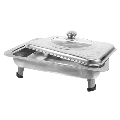 HIAKDOFT Edelstahl Buffet Serviertablett Rechteckig mit Transparentem Deckel Rutschfestes Leicht zu Reinigendes Buffet Geschirr für Gastronomie und Catering HIAKDOFT Edelstahl Buffet Serviertablett Rechteckig mit Transparentem Deckel Rutschfestes Leicht zu Reinigendes Buffet Geschirr für Gastronomie und Catering von HIAKDOFT