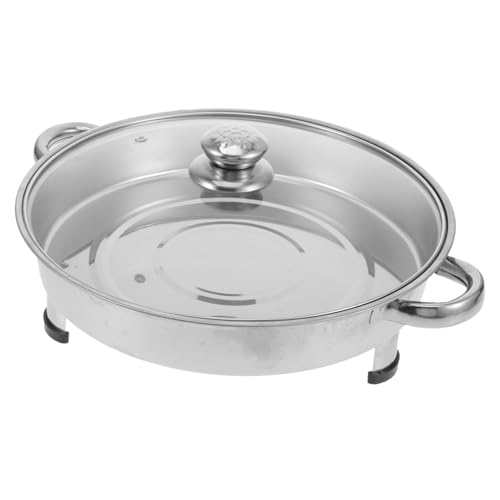 HIAKDOFT Edelstahl Buffet Wärmer mit Glasdeckel Rundes Buffet Tablett Warmer Speisenbehälter für Indoor Outdoor Catering Grillplatte für Fisch und Selbstbedienung HIAKDOFT Edelstahl Buffet Wärmer mit Glasdeckel Rundes Buffet Tablett Warmer Speisenbehälter für Indoor Outdoor Catering Grillplatte für Fisch und Selbstbedienung von HIAKDOFT