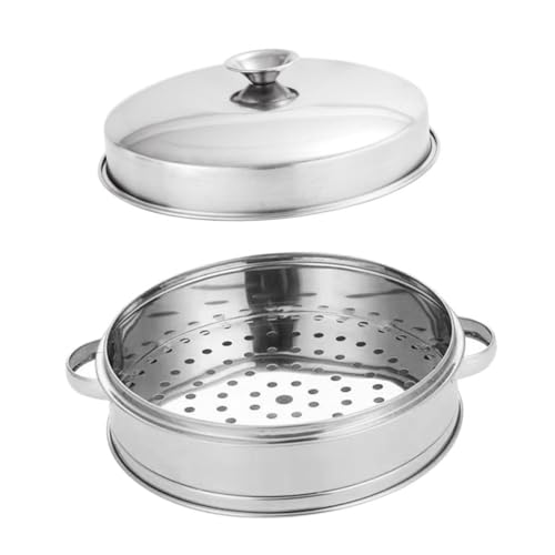 HIAKDOFT Edelstahl Dampfeinsatz mit Deckel Multifunktionaler Dampfgarer für Gemüse und Dim Sum Glatte Oberfläche Langlebiger Küchen Steamer als für Hobbyköche von HIAKDOFT