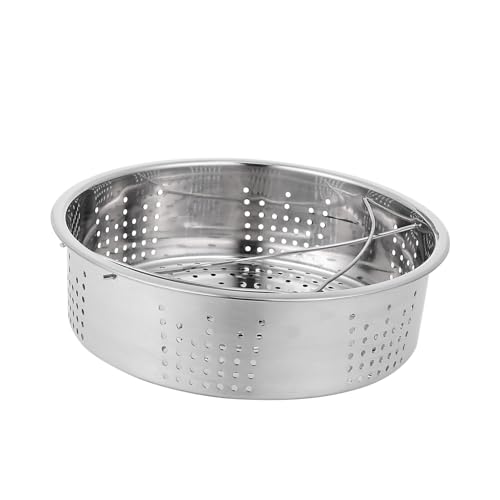 HIAKDOFT Edelstahl Dampfgarereinsatz mit Doppelten Griffen Rundes Dampfgarer Rack für Reiskocher und Küchenutensilien Gleichmäßige Hitzeverteilung Robustes Dampfgargerät für Gemüse Fisch von HIAKDOFT