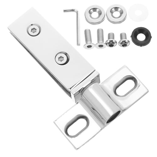 HIAKDOFT Edelstahl Duschraum Scharnier Rechteckig Doppelloch Pivotbeschlag Schwerlast Glas Türbeschlag für Sanftes Gleiten Modernes Baddesign Unten Drehpunkt für Hohe Tragfähigkeit von HIAKDOFT
