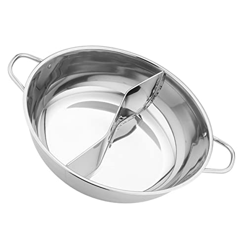 HIAKDOFT Edelstahl Hotpot Topf mit Doppeltem Griff und Teiler Chinesischer Hot Pot mit Zwei Kammern Robustes Leicht zu Reinigendes Kochgeschirr für Familienessen und Gesellige Runden HIAKDOFT Edelstahl Hotpot Topf mit Doppeltem Griff und Teiler Chinesischer Hot Pot mit Zwei Kammern Robustes Leicht zu Reinigendes Kochgeschirr für Familienessen und Gesellige Runden von HIAKDOFT