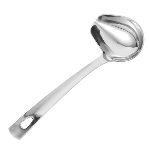 HIAKDOFT Edelstahl Öllöffel Küchenhelfer Dickwandiger Rostfreier Schöpflöffel zum Ausgießen von Öl und Suppe Langlebig Verschleißfest Praktisches Küchengerät für Haushalt und Gastronomie von HIAKDOFT