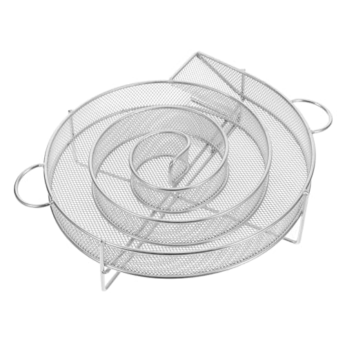 HIAKDOFT Edelstahl Runde Bbq Räucherbox Kalter Rauchgenerator für Outdoor Grillen Barbecued Meat Smoking Tray Vielseitiges Kaltrauchzubehör für Intensiven Rauchgeschmack von HIAKDOFT