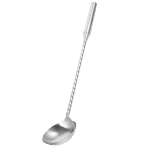 HIAKDOFT Edelstahl Schöpfkelle mit Langem Griff Robuste Kochschaufel mit Glattem Griff Multifunktionale Suppenkelle für Küche Restaurant Kantine für Wasser Schöpfen und Wok einsatz von HIAKDOFT