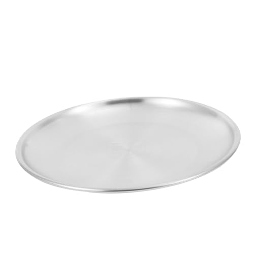 HIAKDOFT Edelstahl Speiseteller Runde Leichte Multifunktionale Snackplatte Robustes Edelstahl für Buffet Picknick Camping und Vielseitiges Servieren von HIAKDOFT