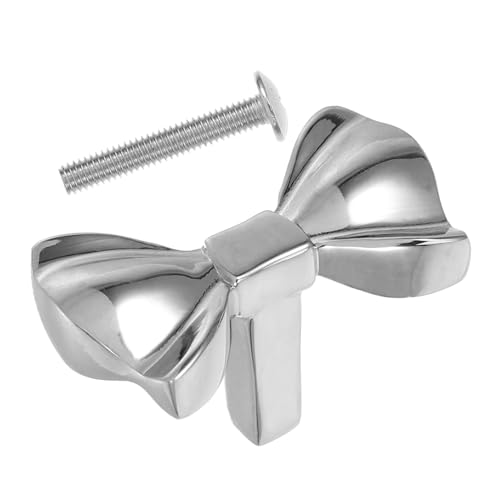 HIAKDOFT Eleganter Bowknot Möbelknopf aus Verchromtem Messing Dekorativer Schubladengriff für Kommode Schrank Vielseitiger Silberner Möbelgriff mit Ergonomischem Design Einfach zu Reinigen von HIAKDOFT