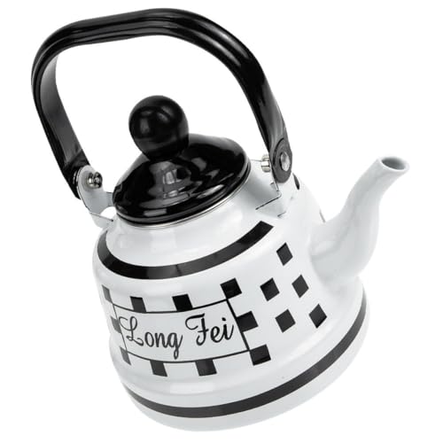 HIAKDOFT Emaille Wasserkocher Vintage Design Induktionsgeeignet Handlicher Teekessel für Herd Camping Haushalt Kaffee Tee Erhitzen von HIAKDOFT
