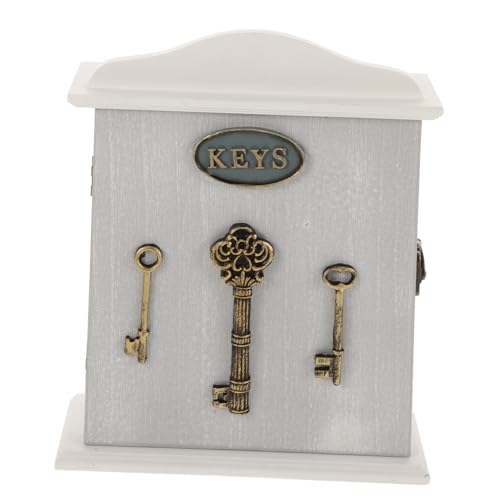 HIAKDOFT Europäischer Retro Schlüsselbox aus Holz Wandmontage Schlüsselhalter für Eingangsbereich Wohnzimmer Schlafzimmer Dekorative Aufbewahrung für Schlüssel und Schmuck von HIAKDOFT