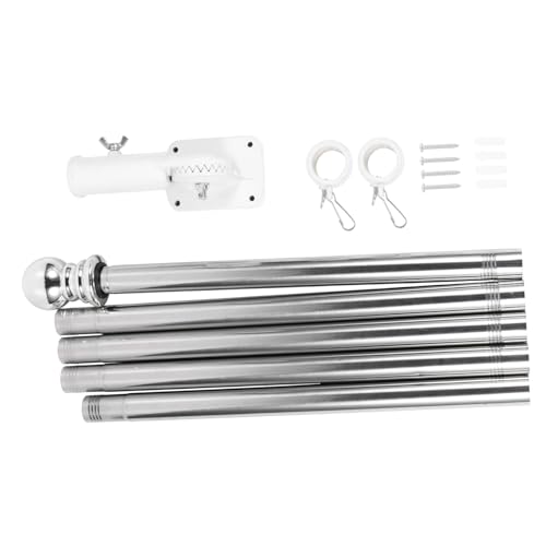 HIAKDOFT Fahnenmast mit Drehbarer Wandhalterung und Schwerer Bodenplatte Wetterfester Flaggenmast für Garten Terrasse und Außenbereich Einfach Montierbarer Flaggenstangen Bausatz von HIAKDOFT