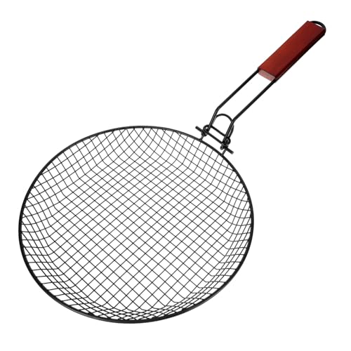 HIAKDOFT Faltbarer Grillkorb aus Robustem Carbonstahl Vielseitig für Gemüse Fisch und Fleisch Ergonomischer Griff für Camping und Outdoor Bbq Langlebig und Platzsparend Verstaubar von HIAKDOFT