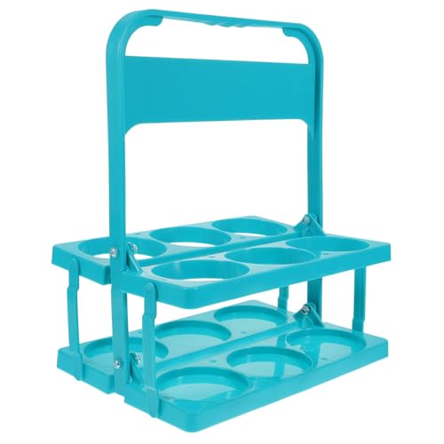 HIAKDOFT Faltbarer Tragbarer Kunststoff Getränketräger Bierflaschenträger mit Griff Praktischer Flaschenhalter für Picknick Grill und Bar Marsgrün von HIAKDOFT