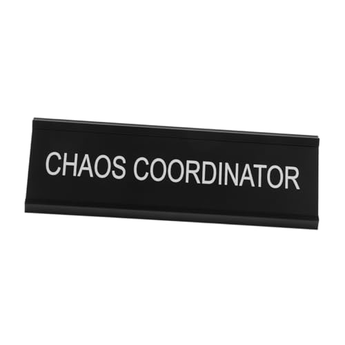 HIAKDOFT Förmige Aluminiumlegierung Tischschild für Mediator Position Stabiles Namensschild Schwarzes Humorvolles Büro Dekor Tragbar und Robust für Schreibtisch oder von HIAKDOFT