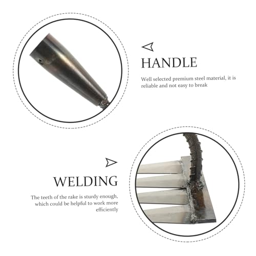 HIAKDOFT Gartenharke Unkrautrechen aus Robustem Metall Multifunktionaler Handrechen zum Lockern und Jäten von Erde für Bodenbearbeitung und Gartenpflege Langlebiges Gartengerät für von HIAKDOFT