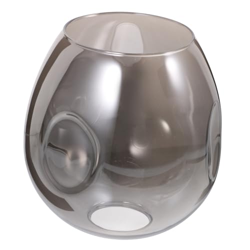 HIAKDOFT Glas Lampenschirm Ersatzglas für Pendelleuchte Oval Rauchgrau Robust Langlebig Dekorativ Einfach zu Montieren Passend für Wand Deckenleuchten Wohnzimmer Schlafzimmer von HIAKDOFT
