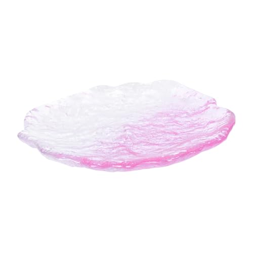 HIAKDOFT Glas Obstteller mit Unregelmäßigen Rändern Dessertplatte aus Glas Kleine Servierplatte für Süßigkeiten und Früchte Multifunktionales Food Serve Tablett für Party Hochzeit und von HIAKDOFT