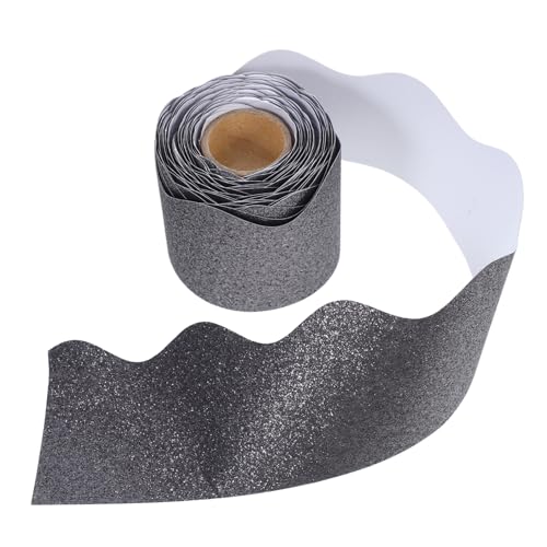 HIAKDOFT Glitzernde Schwarze Papier Bordürenrolle Dekorativer nicht Haftender Glitzer Bulletin Board Randaufkleber für Klassenzimmer und Pinnwand Langlebig Austauschbar HIAKDOFT Glitzernde Schwarze Papier Bordürenrolle Dekorativer nicht Haftender Glitzer Bulletin Board Randaufkleber für Klassenzimmer und Pinnwand Langlebig Austauschbar von HIAKDOFT