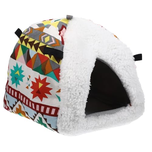 HIAKDOFT Hamster Hängematte Hängendes Winter Häuschen aus Baumwolle Warmes Kleintierhaus mit Weichem Fleece Großes Versteck für Hamster Meerschweinchen Kaninchen und Kleine Haustiere von HIAKDOFT