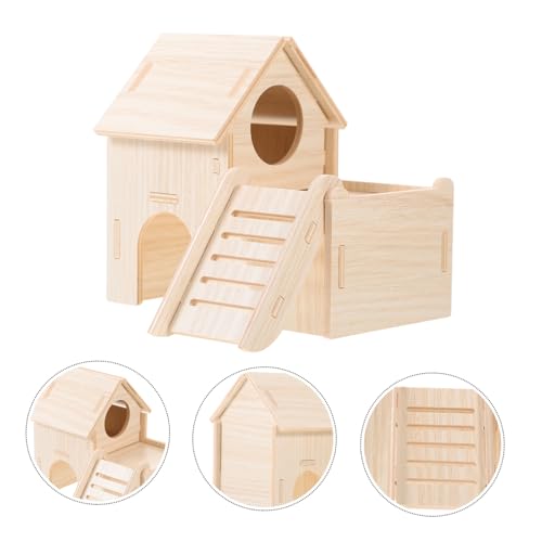 HIAKDOFT Hamster Versteck Haus aus Natürlichem Holz Zweistöckiges Nagerhaus für Meerschweinchen und Hamster Sicherer Rückzugsort und Kauspielzeug für Kleine Haustiere Spaßiger Rückzugsort HIAKDOFT Hamster Versteck Haus aus Natürlichem Holz Zweistöckiges Nagerhaus für Meerschweinchen und Hamster Sicherer Rückzugsort und Kauspielzeug für Kleine Haustiere Spaßiger Rückzugsort von HIAKDOFT