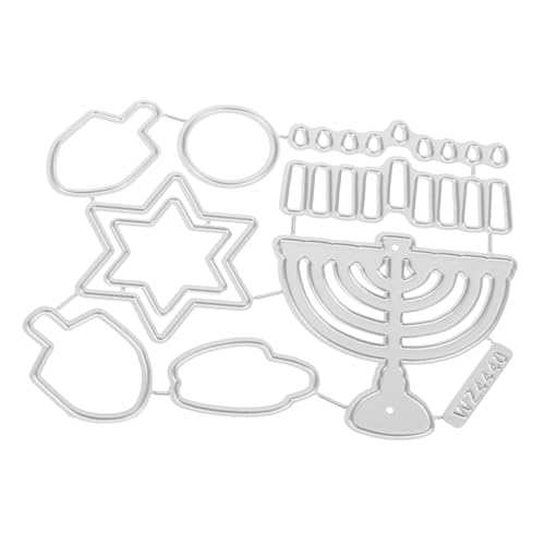 HIAKDOFT Hanukkah Stanzform aus Metall Dekorative Schneideschablone für DIY Basteln Scrapbooking Albumgestaltung Langlebige Prägeschablone für Papierhandwerk Hochfester Kohlenstoffstahl HIAKDOFT Hanukkah Stanzform aus Metall Dekorative Schneideschablone für DIY Basteln Scrapbooking Albumgestaltung Langlebige Prägeschablone für Papierhandwerk Hochfester Kohlenstoffstahl von HIAKDOFT
