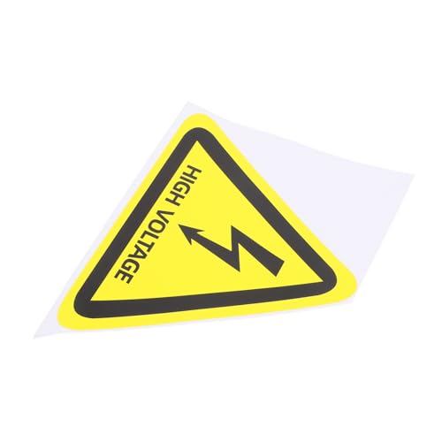 HIAKDOFT Hochspannungs Warnaufkleber Selbstklebendes Sicherheitszeichen für Elektrische Räume Sichtbares Dreieckiges Warnschild für und Außenbereiche Effektive Sicherheitswarnung Einfach von HIAKDOFT