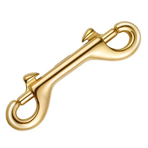 HIAKDOFT Hochwertiger Doppelkopf Snap Haken Massivem Messing Langlebiger Metallverschluss für DIY Taschen Hundeleinenclips und Schlüsselhalter Universeller Doppelter Bolzenkarabiner für von HIAKDOFT