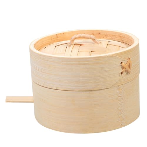 HIAKDOFT Holz Dampfkorb Rund mit Deckel Steamer für Asiatische Küche Dampfgaren von Dim Sum Gemüse Reis Fisch für Partys Hochzeiten Catering Bewahrt Vitamine und Geschmack von HIAKDOFT