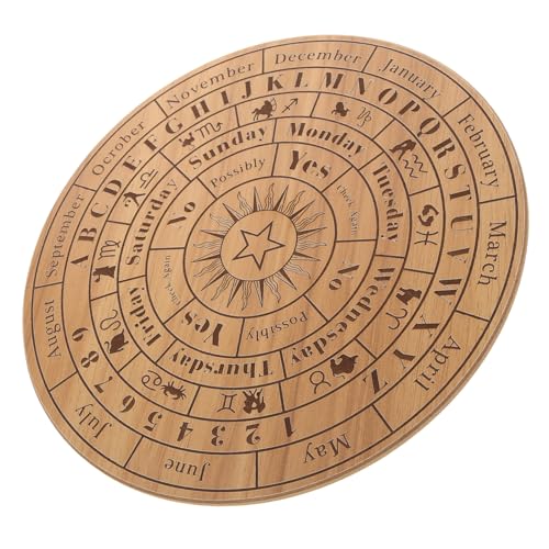 HIAKDOFT Holz Engraviertes Divinationsbrett Großes Witchboard mit Kunstvollem Muster Glatte Oberfläche für Spirituelle Spiele und Dekoration Perfektes für Freunde und Familie von HIAKDOFT