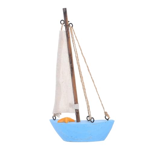 HIAKDOFT Holz Segelboot Modell Mediterranes Vintage Segelschiff für Kreative Dekoration Rustikales Ornament für Fotografie für Bootsliebhaber Hellblau HIAKDOFT Holz Segelboot Modell Mediterranes Vintage Segelschiff für Kreative Dekoration Rustikales Ornament für Fotografie für Bootsliebhaber Hellblau von HIAKDOFT