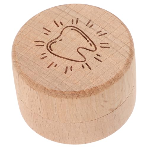 HIAKDOFT Holz Zahnaufbewahrungsbox für Milchzahndose mit Deckel Langlebige Box zur Sammlung von Milchzähnen und Haaren zur Erinnerung an Kindheitserinnerungen von HIAKDOFT