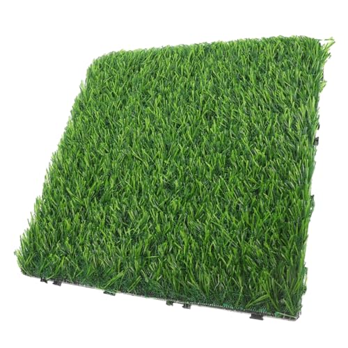 HIAKDOFT Interlocking Künstliche Grasfliesen Realistische Outdoor Kunstrasenmatte für Garten Balkon und Terrasse Einfache Pflegeleicht Vielseitig Dekorativ von HIAKDOFT