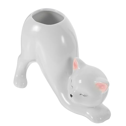 HIAKDOFT Katzen Blumenvase Aus Keramik Tischvase Für Blumenarrangements Dekorative Keramikvase Für Zuhause Oder Schreibtisch HIAKDOFT Katzen Blumenvase Aus Keramik Tischvase Für Blumenarrangements Dekorative Keramikvase Für Zuhause Oder Schreibtisch von HIAKDOFT