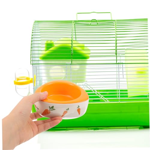 HIAKDOFT Keramik Hamster Futter und Wassernapf Dreieckig rutschfest Kauspielfest Cartoon Design Für Hamster Meerschweinchen Kaninchen Kleintiere HIAKDOFT Keramik Hamster Futter und Wassernapf Dreieckig rutschfest Kauspielfest Cartoon Design Für Hamster Meerschweinchen Kaninchen Kleintiere von HIAKDOFT