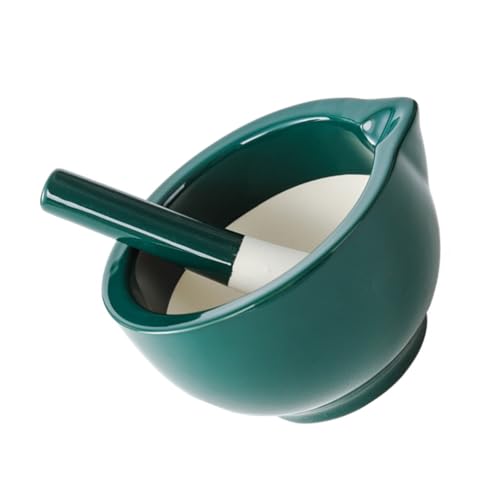 HIAKDOFT Keramik Schale Klein mit Stößel Multifunktionale Handbetriebene Schale für Feines Mahlen von Babynahrung und Gewürzen Spülmaschinenfest Robustes Glattes Design in Dunklem Grün HIAKDOFT Keramik Schale Klein mit Stößel Multifunktionale Handbetriebene Schale für Feines Mahlen von Babynahrung und Gewürzen Spülmaschinenfest Robustes Glattes Design in Dunklem Grün von HIAKDOFT