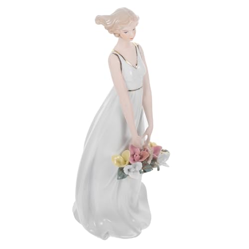 HIAKDOFT Keramikfigur Moderne Weiße Skulptur Weibliche Charakter Deko für Wohnzimmer Regal Home Decoration Stilvolles Tischornament Geschenkidee von HIAKDOFT