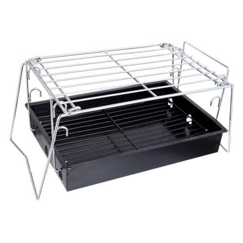 HIAKDOFT Klappbarer Edelstahl Holzkohlegrill Leichtgewichtiger Tragbarer Barbecue Grillrost Praktisch für Camping Outdoor Grillen Robust und Einfach zu Montieren von HIAKDOFT