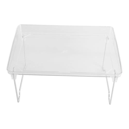 HIAKDOFT Klappbarer Transparenter Desktop Organizer mit Zwei Multifunktionales Aufbewahrungsregal für Kosmetik und Kleinteile Faltbares Regal für Küche Büro und Badezimmer von HIAKDOFT
