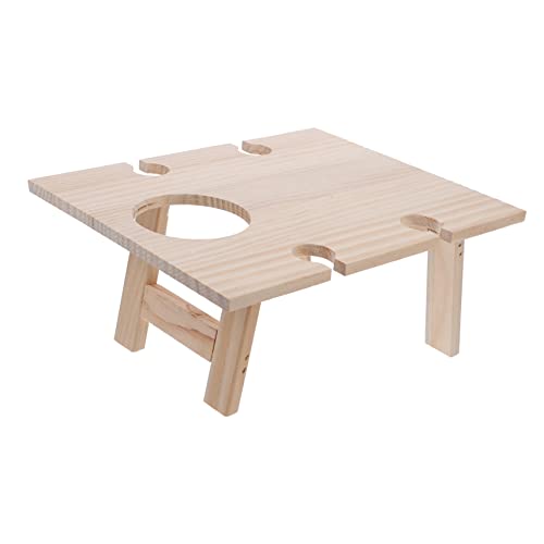 HIAKDOFT Klappbarer Weintisch Aus Holz Faltbarer Picknicktisch Für Garten Strand Und Camping Kompakte Stabile Tischlösung Mit Weinglashalter Für Outdoor-Events von HIAKDOFT