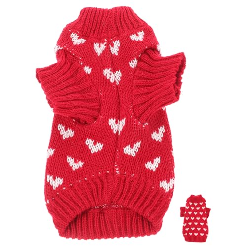 HIAKDOFT Kleiner Hundepullover Strickpullover mit Herzmotiv Warmes Weiches Acrylmaterial Eng Anliegendes Design Dekorative Haustierkleidung für Kalte Tage Xs für Kleine Hunde HIAKDOFT Kleiner Hundepullover Strickpullover mit Herzmotiv Warmes Weiches Acrylmaterial Eng Anliegendes Design Dekorative Haustierkleidung für Kalte Tage Xs für Kleine Hunde von HIAKDOFT