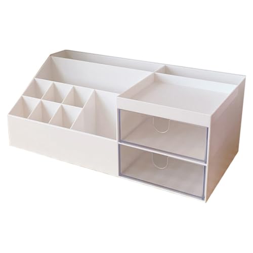 HIAKDOFT Kosmetik Organizer Abs Aufbewahrungsbox mit Schublade Multifunktional für Schminktisch und Schlafzimmer Makeup Schmuck Sundries Organizer Weiß von HIAKDOFT