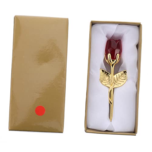 HIAKDOFT Kristallklare Dekoration aus Langlebigem Material Multifacettierte Blume Desktop Ornament Geschenkbox Valentinstagsdeko für Zuhause und Büro von HIAKDOFT