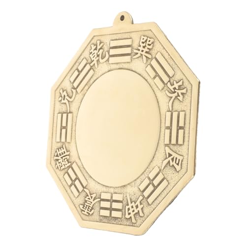 HIAKDOFT Kupfer Chinesischer Feng Shui Diagramme Spiegel Dekoratives Exorzismus Ornament für Zuhause Glückssymbol und Schutz vor Geistern Stilvolle Wohnaccessoire von HIAKDOFT