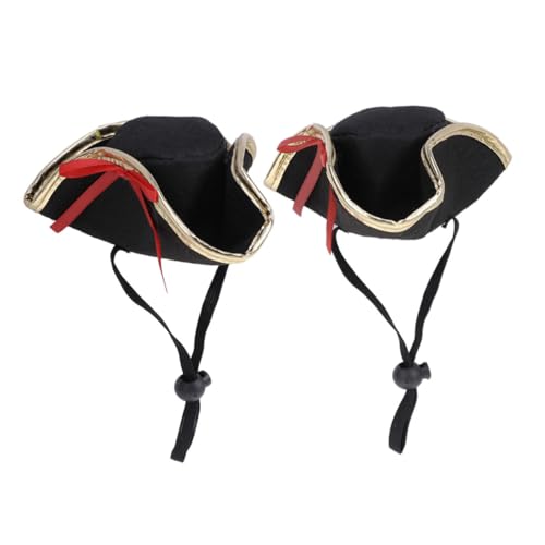 HIAKDOFT Lustiger Haustier Piratenhut aus Polyester mit Verstellbarem Kinnriemen Kostüm Accessoire für Katzen und Kleine Hunde für Halloween Geburtstage Fotoshootings und Partys von HIAKDOFT