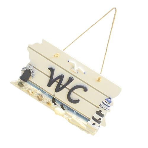 HIAKDOFT Mediterranes Wc Türschild aus Hochwertigem Holz Hängendes Deko schild im Maritimen Leuchtturm design Stilvolle Badezimmer Wanddeko Einfache Montage Geeignet für Innen HIAKDOFT Mediterranes Wc Türschild aus Hochwertigem Holz Hängendes Deko schild im Maritimen Leuchtturm design Stilvolle Badezimmer Wanddeko Einfache Montage Geeignet für Innen von HIAKDOFT