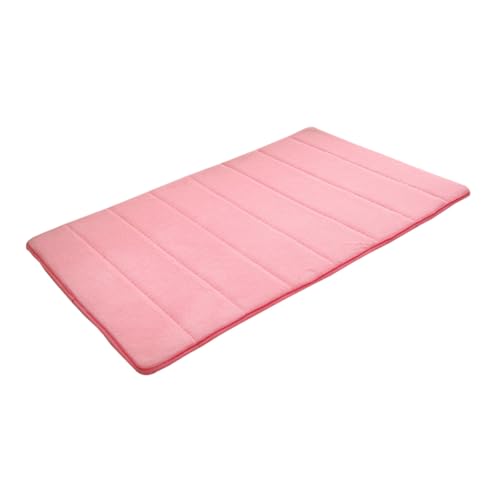 HIAKDOFT Memory Badematte rutschfest Waschbar Weicher Memory Schaum Teppich Fleece Gemütlicher Indoor Türvorleger für Bad Küche und Wohnzimmer Rosa Streifen Design von HIAKDOFT